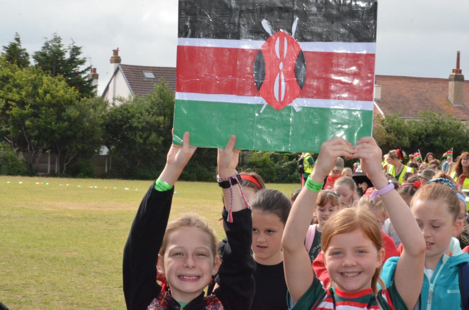 Children holding flag